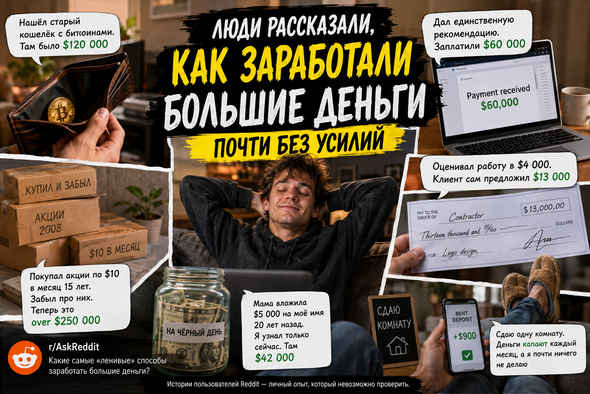 Люди рассказали, как заработали большие деньги почти без усилий