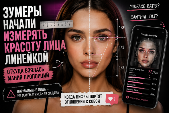 Зумеры начали измерять красоту лица линейкой: откуда взялась одержимость «правильными пропорциями»