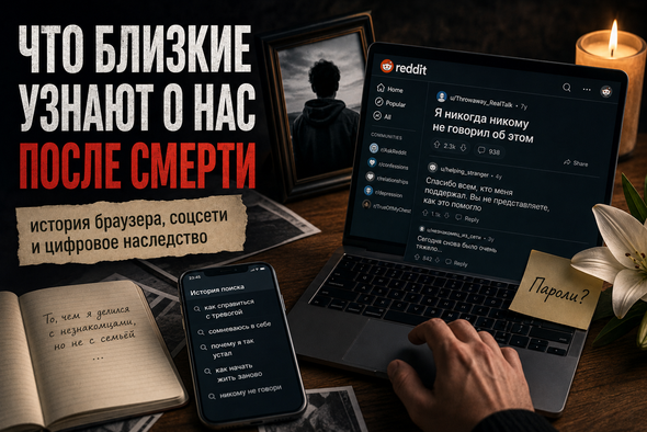 Что близкие узнают о нас после смерти, открыв историю браузера и соцсети