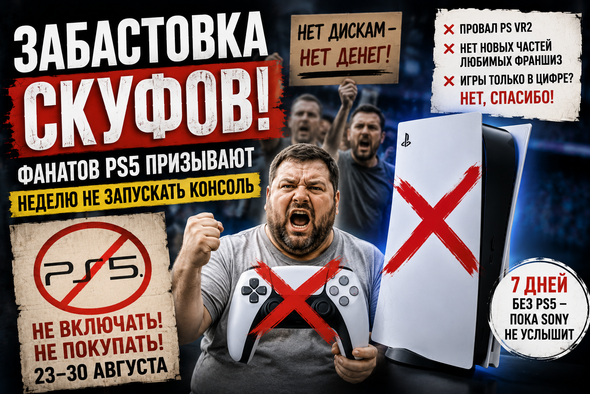 Забастовка скуфов: фанаты PS5 объявили недельный бойкот