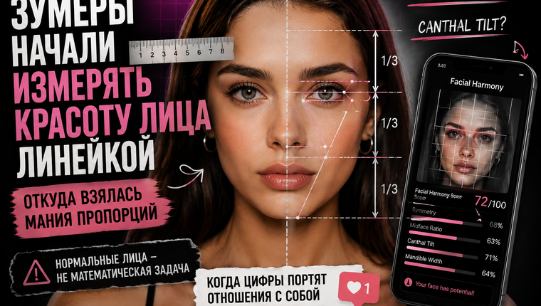 Зумеры начали измерять красоту лица линейкой: откуда взялась одержимость «правильными пропорциями»