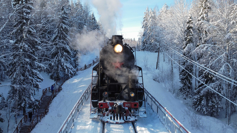 Ретропоезд из Сортавалы в Рускеалу. Марина Лысцева/ТАСС