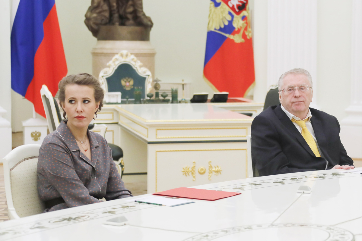 Собчак и Жириновский на встрече с Путиным в 2018 году. Фото: Михаил Метцель/ТАСС