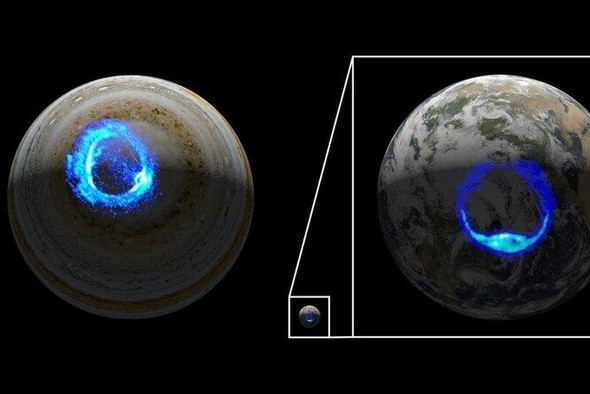 Спектрограф «Юнона» показал утренние сияния на Юпитере