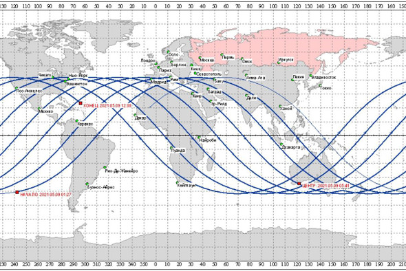 Роскосмос опубликовал карту зон падения неуправляемой китайской ракеты Long March 5B