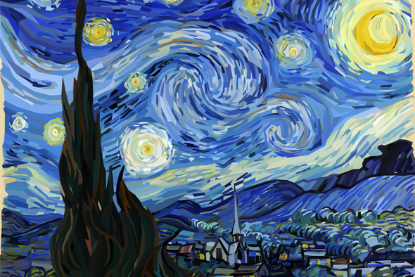 Бактерии нарисовали «Звездную ночь» Ван Гога. Вышло очень похоже