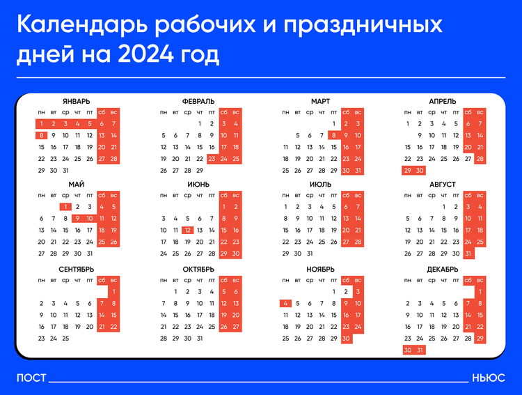 Отпуск в январе — 2024