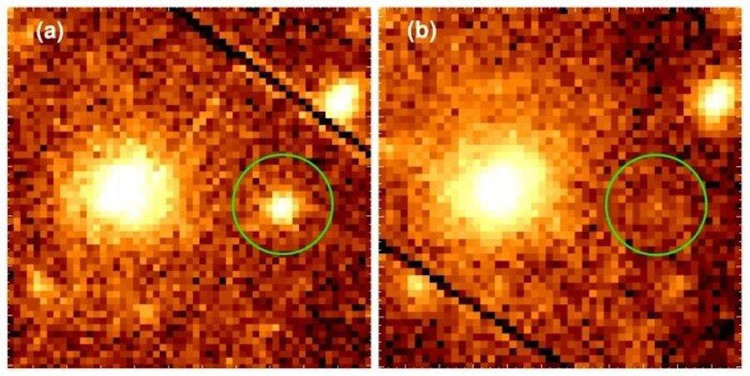 Рентгеновский снимок до и во время транзита / Di Stefano et al., Nat. Astron., 2021