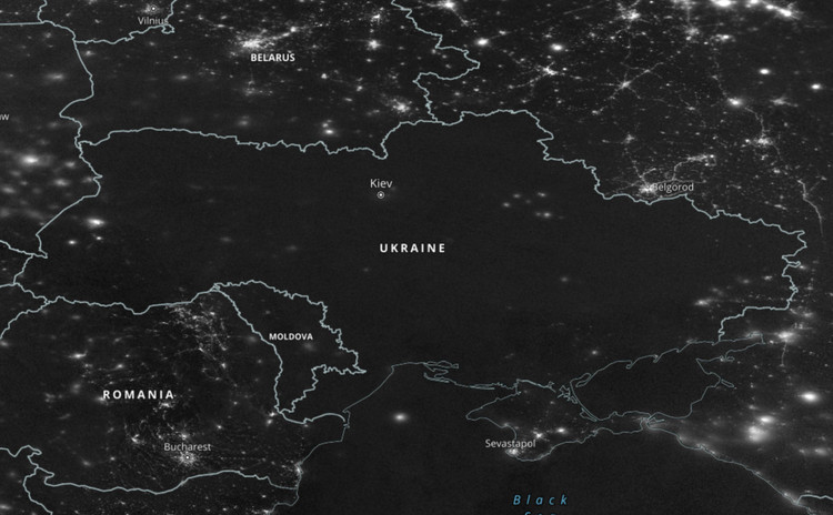 Спутниковый снимок Украины от 23 ноября. Источник: NASA Worldview