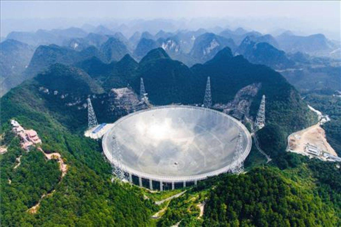 Крупнейший моно-радиотелескоп FAST в Китае / Wikimedia Commons