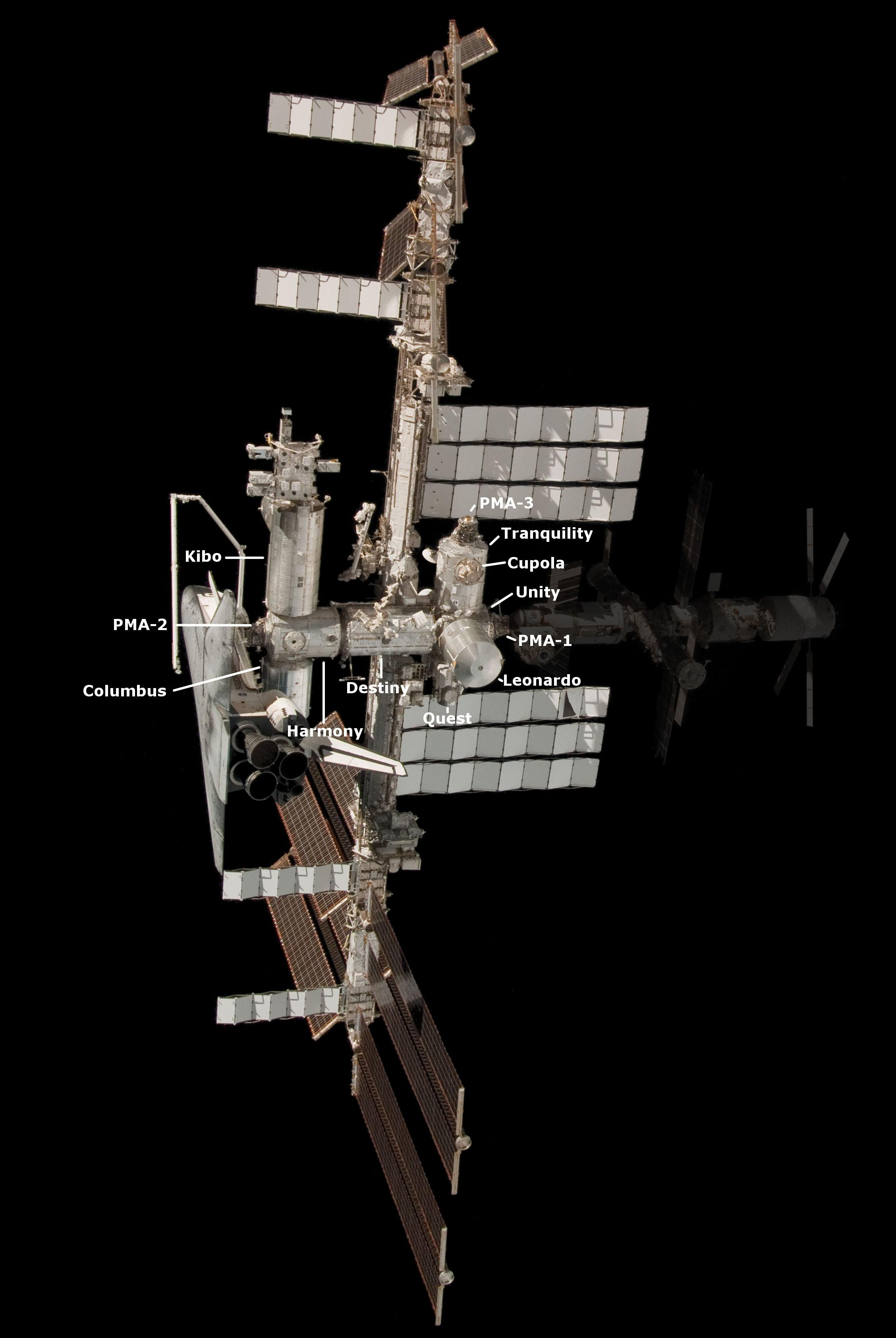 Конфигурация американского сегмента на май 2011 / NASA / Wikimedia Commons